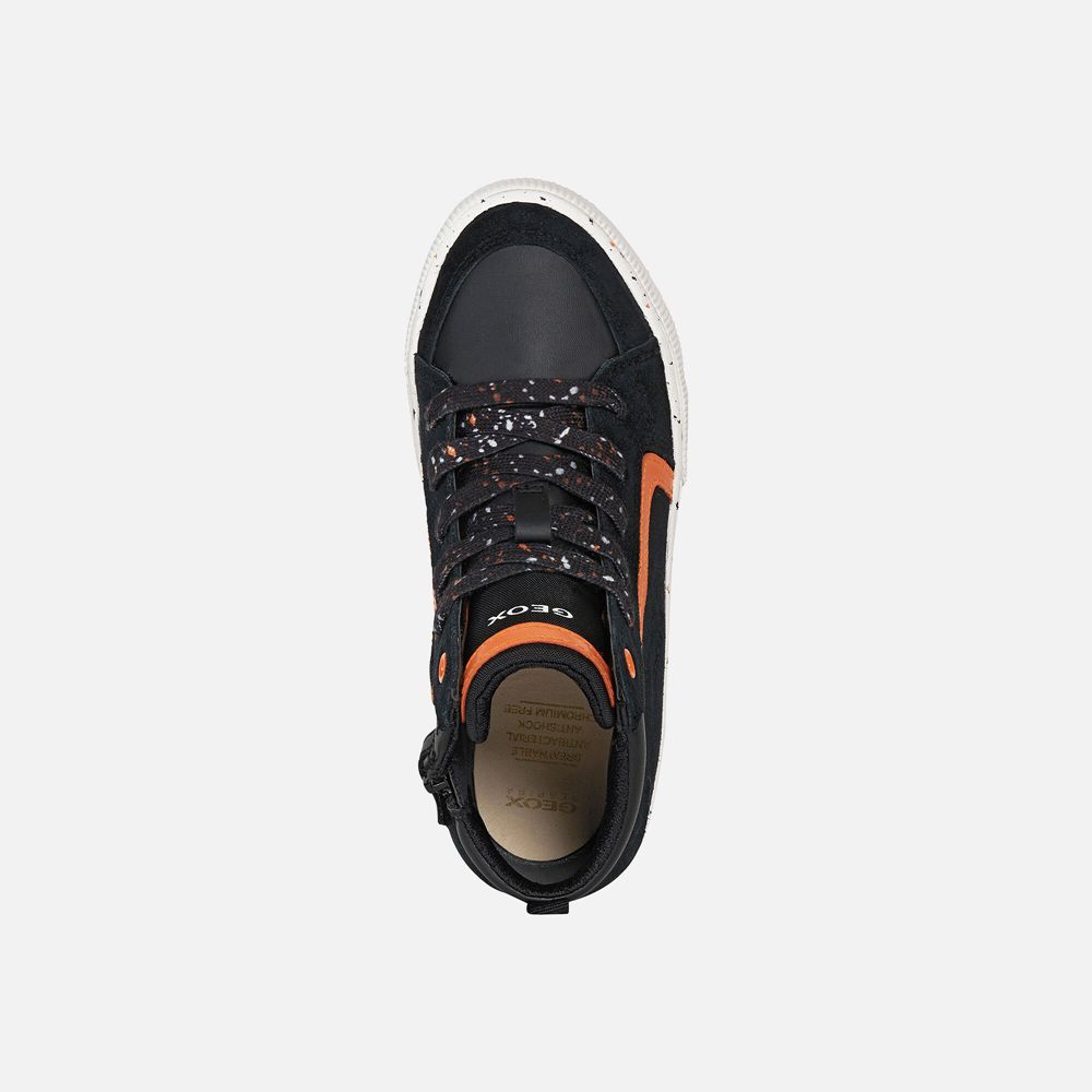 Tenis Geox Menino Pretas/Laranja - Alonisso - PUQSB8360